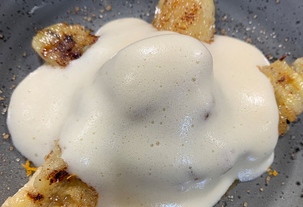 Gegrillte Banane mit Zabaione