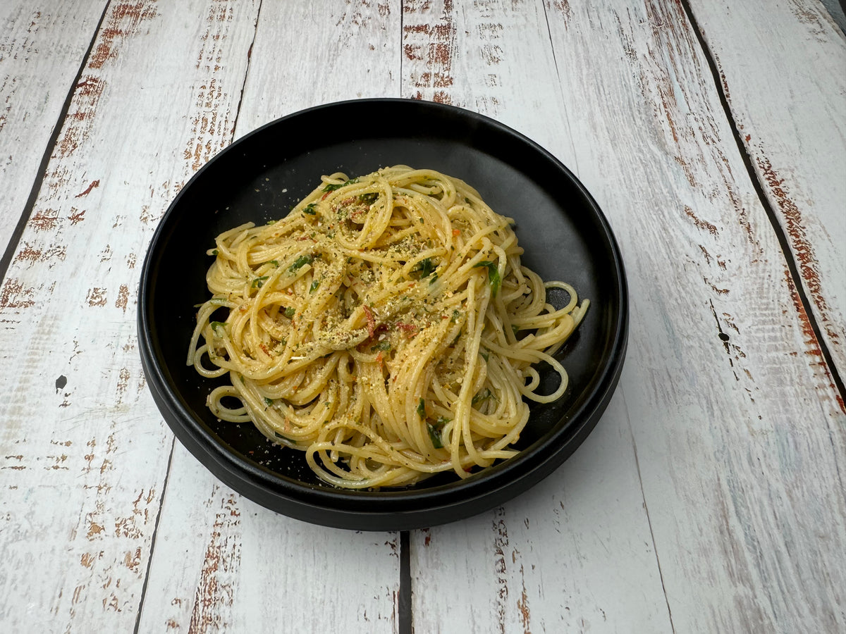 Spaghetti aglio e olio mit Pastagewürz